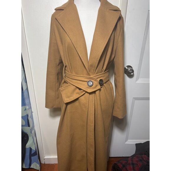 Chriselle Lim Victoria Belted Coat Women's size XS camel Tan Minimalist Classic - Picture 2 of 3